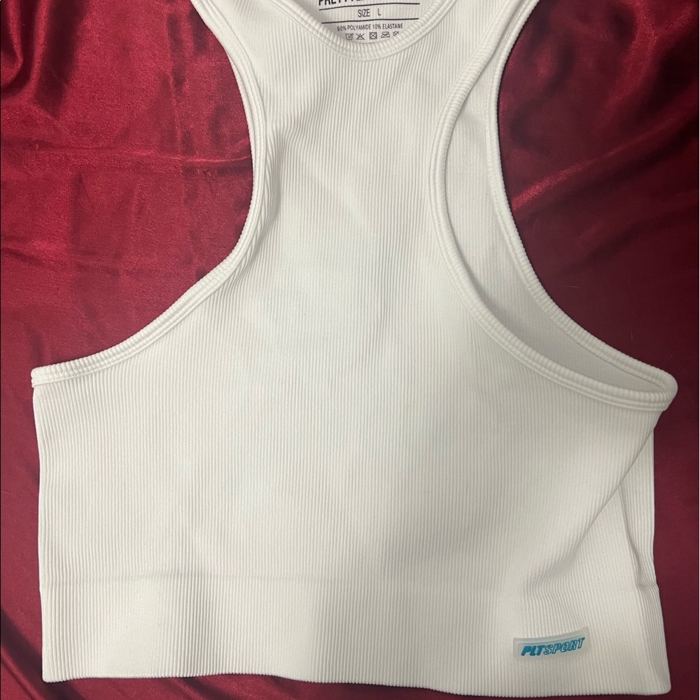 White PLT Sport Sports Bra/Top